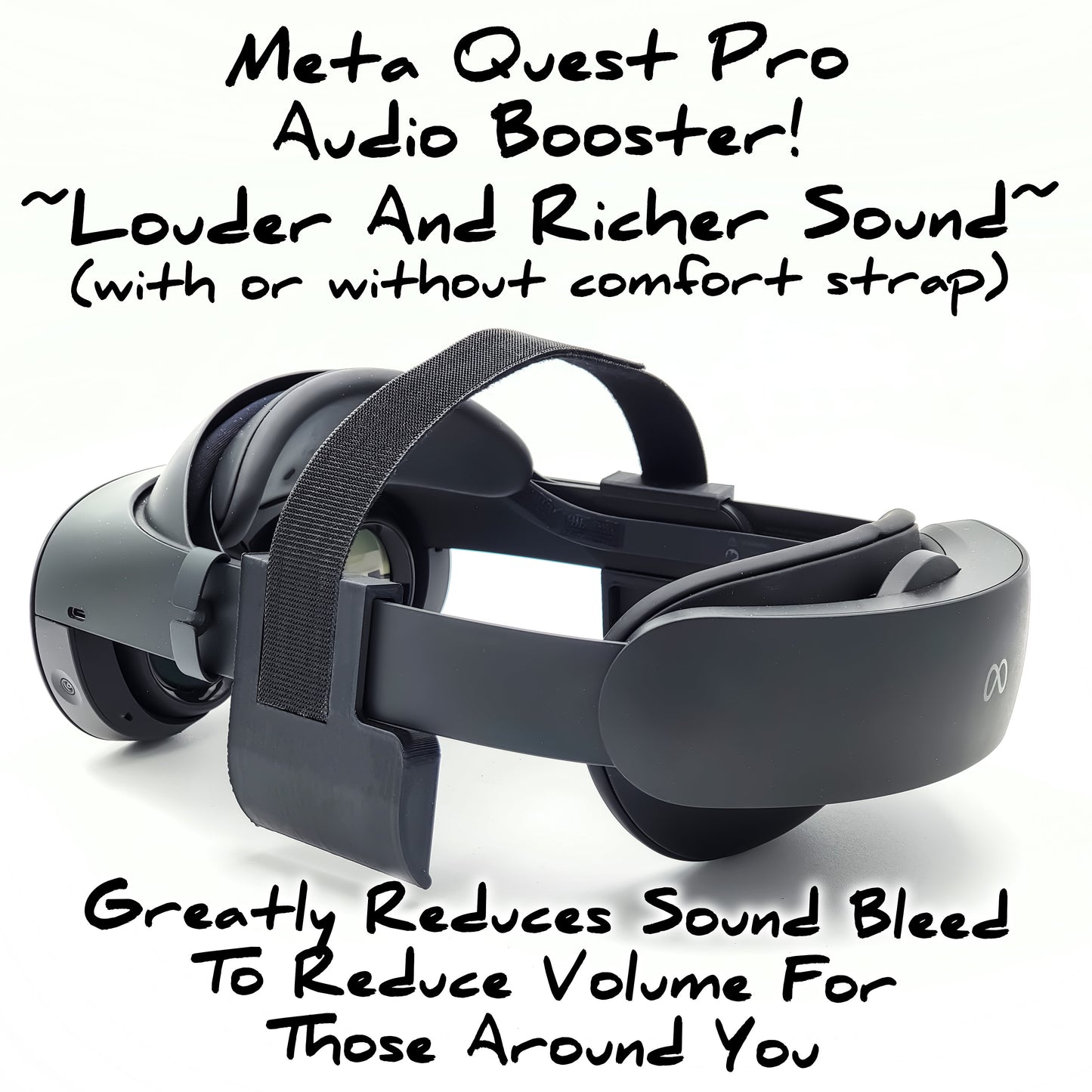 ¡Meta Quest Pro Audio Booster y Top Strap Comfort Mod! (también disponible sin correa).