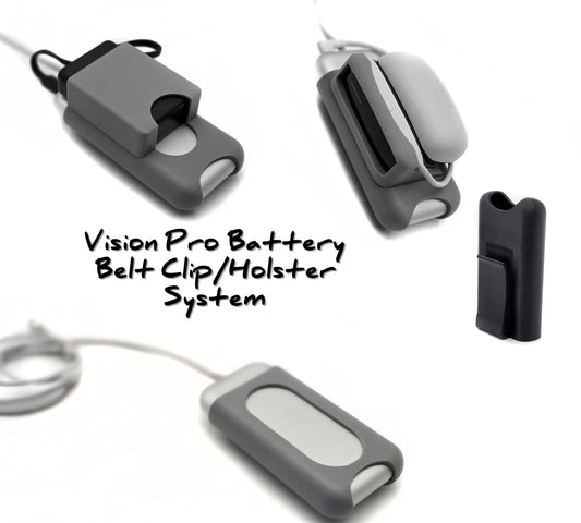 Battery holster/clip for Apple Vision Pro, BoboVR PD100 & Baseus Picogo mount options!