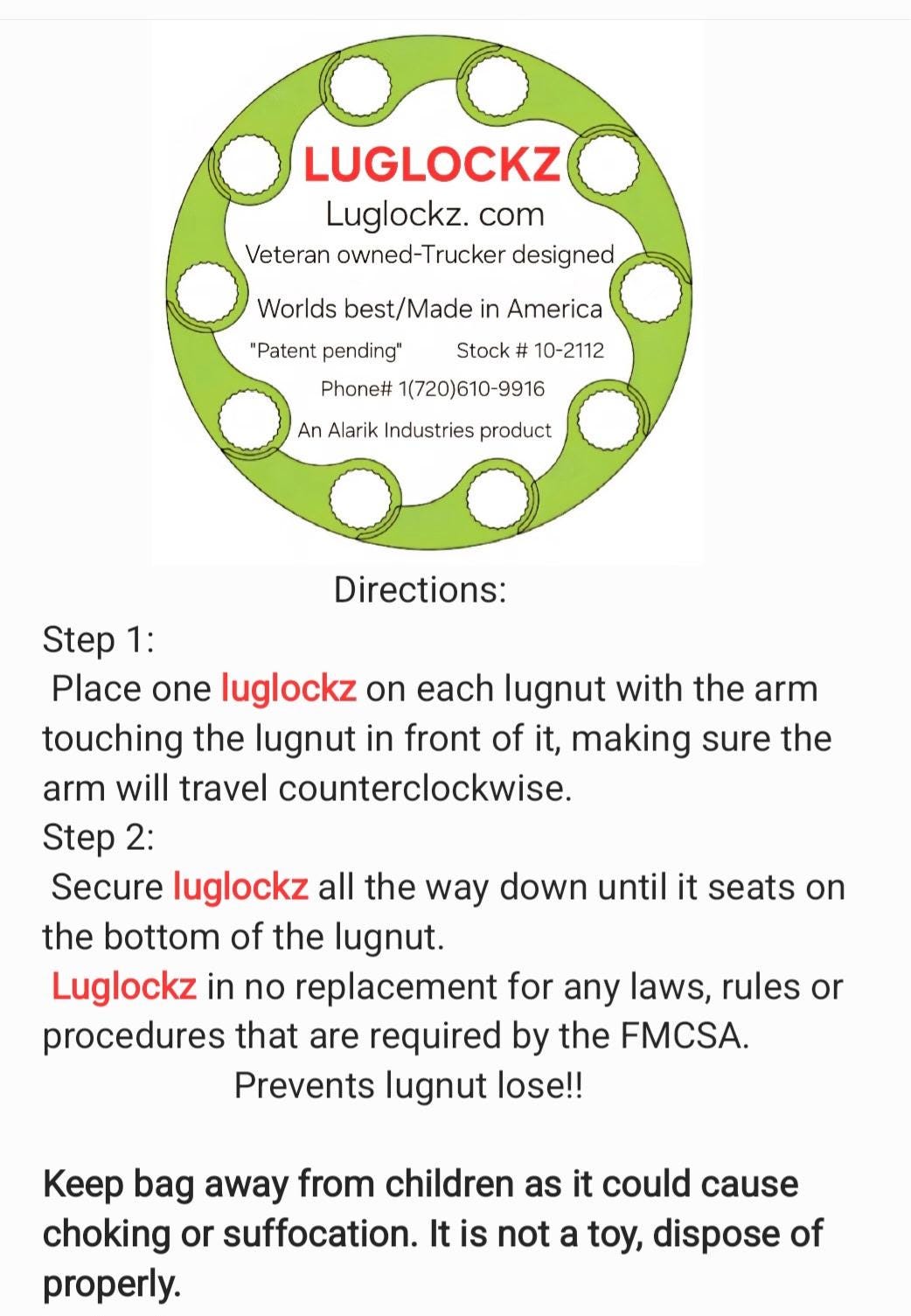 Lug Lockz – Lug Locks for Semi Trucks | Lug Nut Indicators & Lug Nut Pointers | Wheel Safety Device to Prevent Loose Lug Nuts