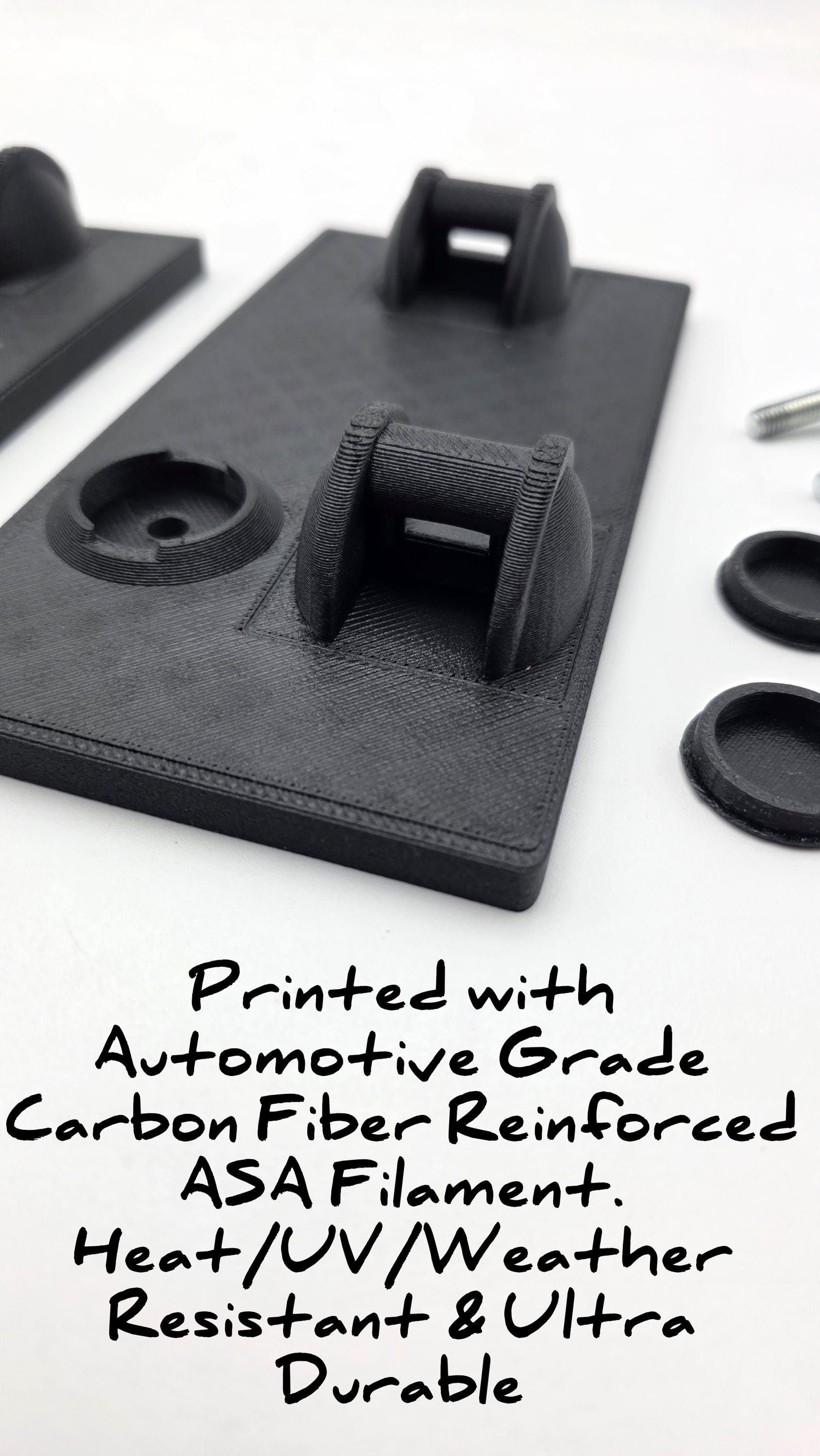 Rivian R1T Crossbars Bed Mounts | Carbon Fiber ASA-CF | No-Drill Storage Solution | Includes Extended Hardware